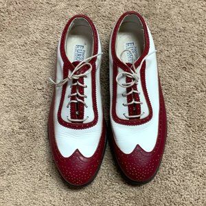 Strawberry Red FootJoy Europa Spectator Golf Shoes